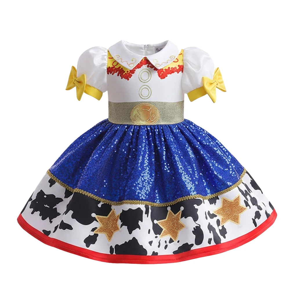 Girls Movie Jessie-Inspired Dress Cowgirl Costume Costume Kids Fancy Outfit Clothes