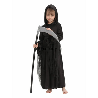 New Kids Halloween Demon Ghosts Costume Horror Night Ghost Dress Up Children Scream Death Demon Grim Reaper Cospaly Clothes