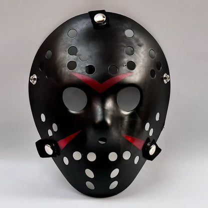 Horror Hockey Style Mask Scary Full Face Costume Mask for Adults Halloween Costume and - Whitered