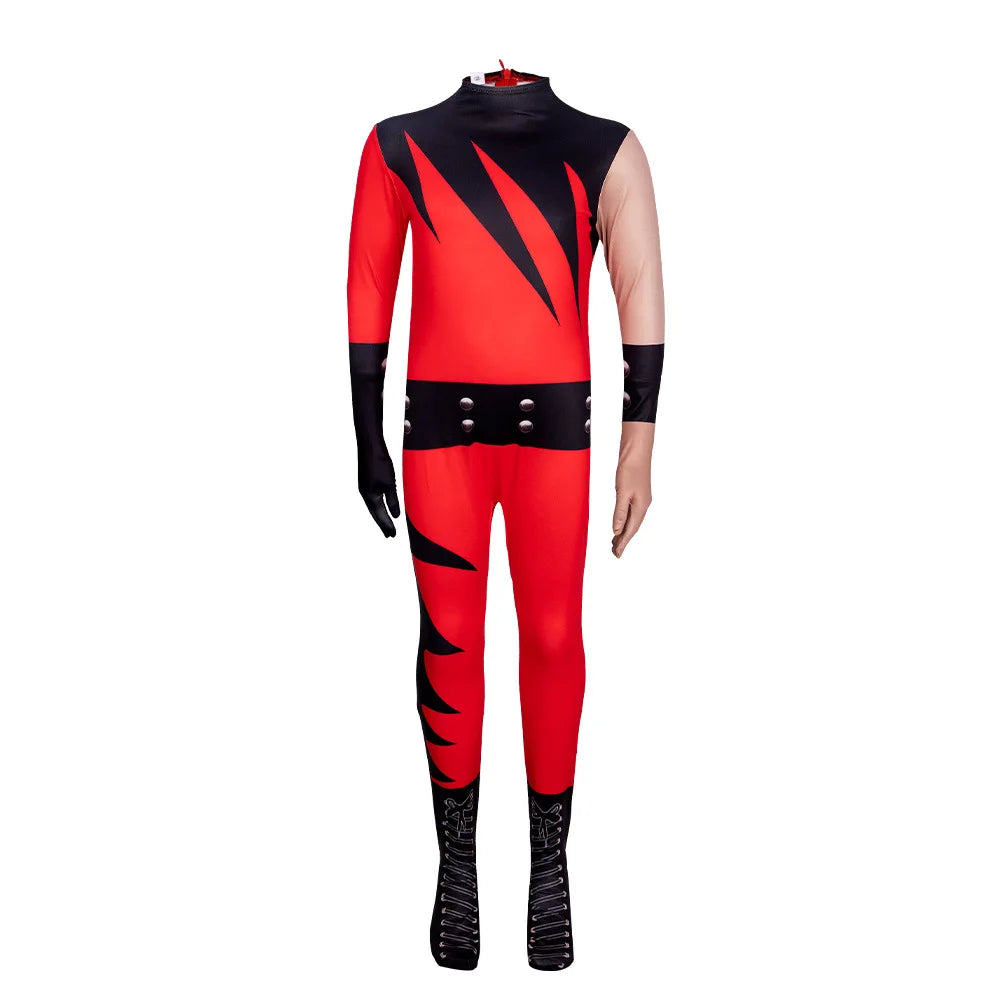 1997 Superstar Wrestler Costume Kids Inferno Wrestler Cosplay Halloween Suit Jumpsuit Bodysuit Mask