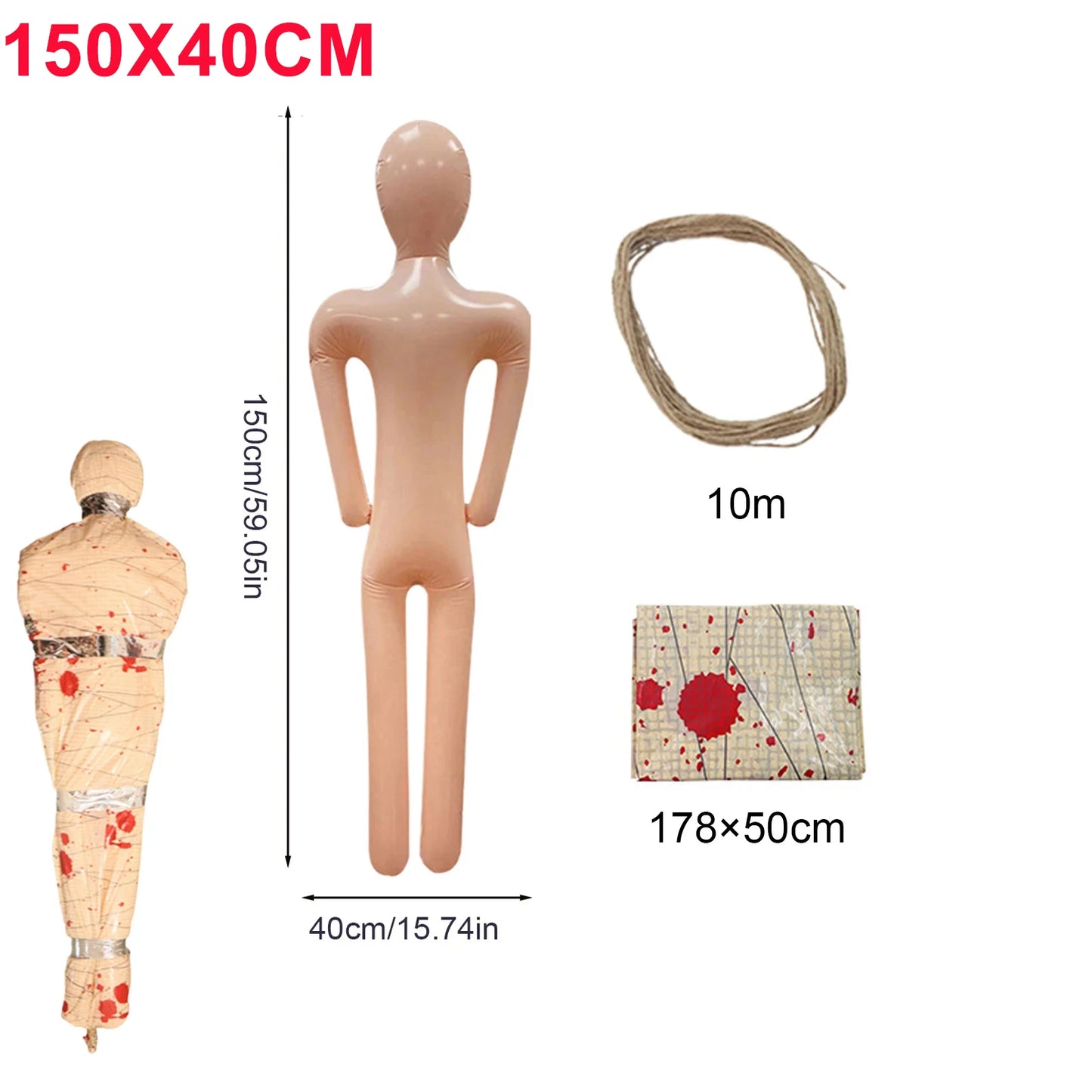 DIY Halloween Inflatable Body Mannequin 150/156cm Scary Decorations Creepy Photo Props For Haunted House - product image 8