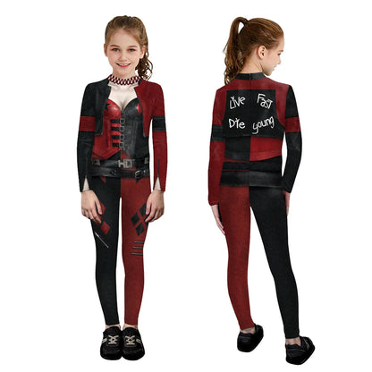 Color Cosplayer Clown Jumpsuit Hero Costume Halloween Dress Suit Leggings Sleeve Bodysuit - jumpsuit05 / L