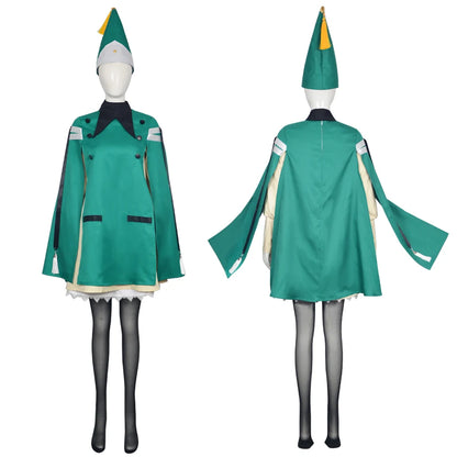 Anime Witch Hat Atelier Coco Cosplay Outfit Green Cloak Uniform Full Set With Hat Socks For Halloween Costume - product image 1
