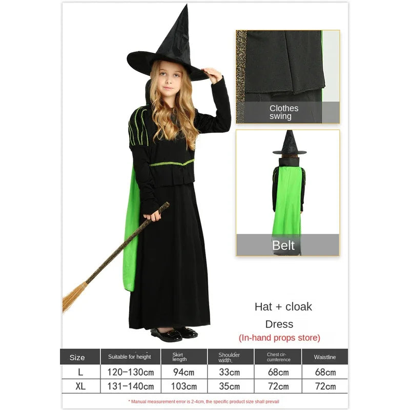 Child's Kids Halloween Vampire Witch Costumes for Girls Dress Up Cosplay Props - product image 3