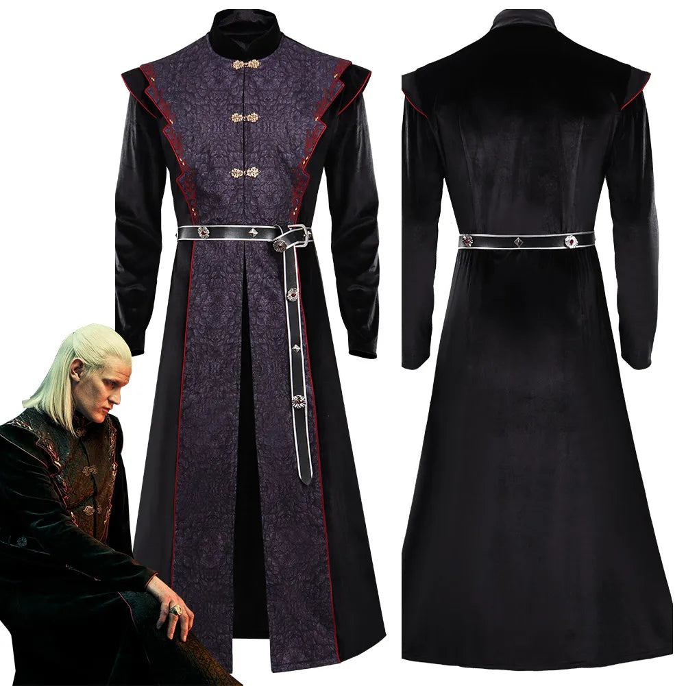 Disguise Prince Daemon Costume Robe Belt Suits TV Dragon Family Costume Men Halloween Up - Style F / M
