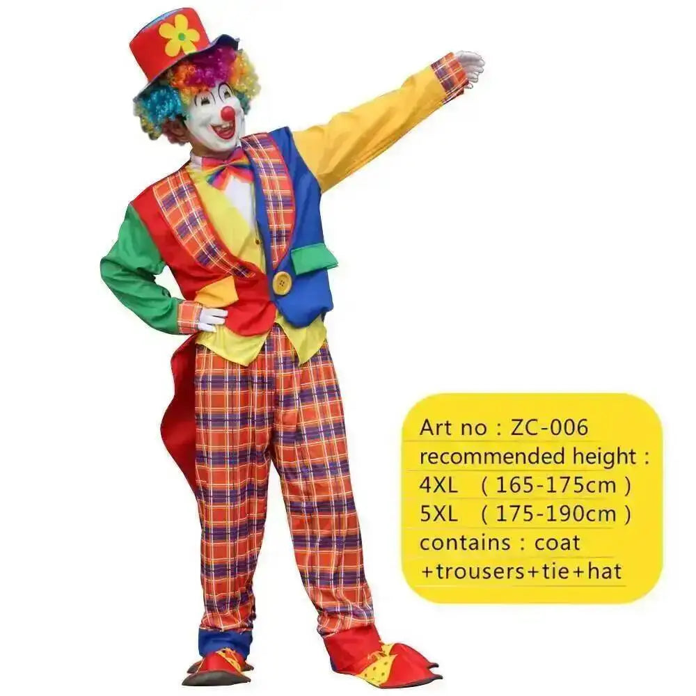 Adults Clown Costumes Joker Bodysuit for Men Magician Performance Fancy Halloween Outfits - Zc-007 / 4xl height165-175cm