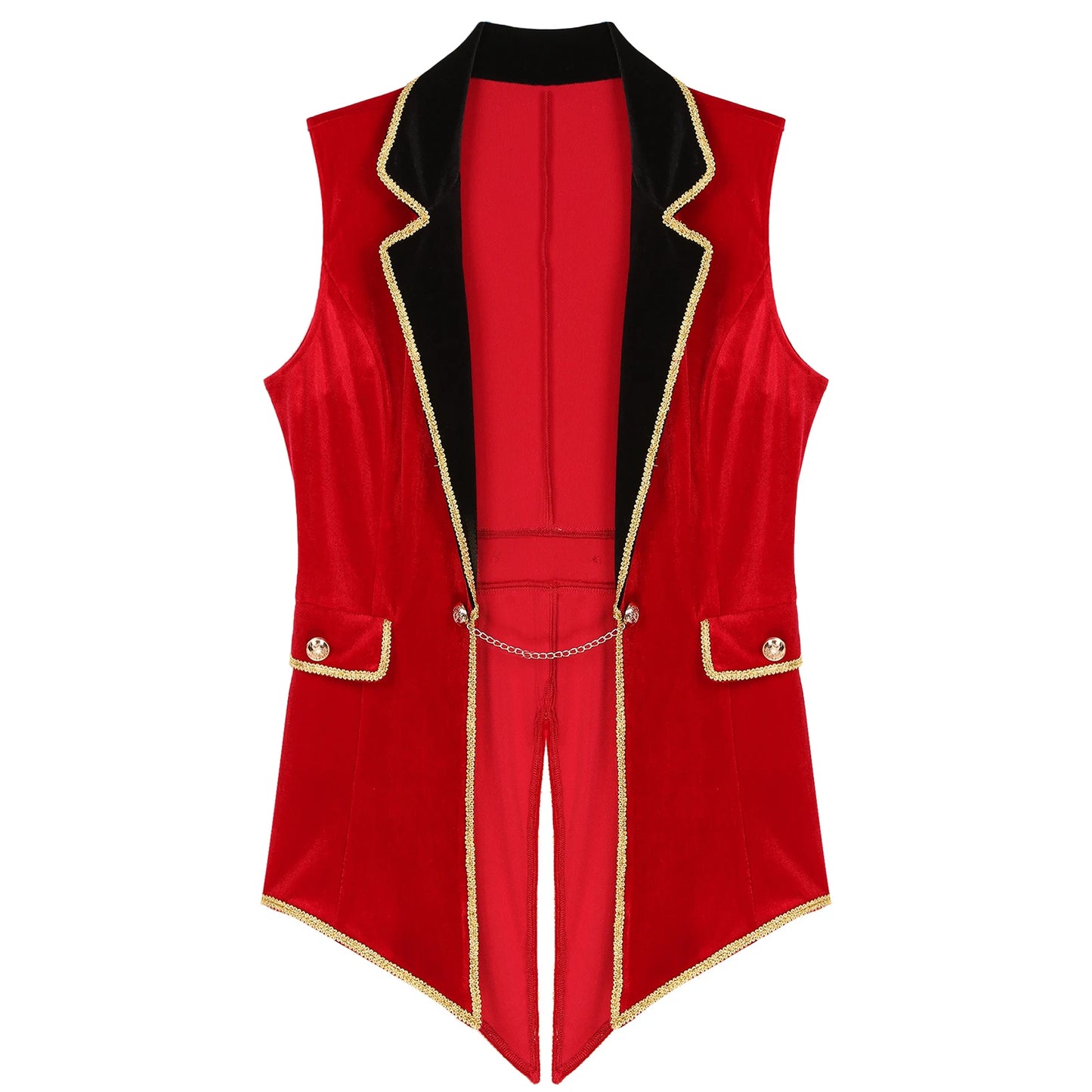 Men's Circus Ringmaster Tailcoat Sleeveless Vest Jacket Lion Tamer Costume - alternate view 6