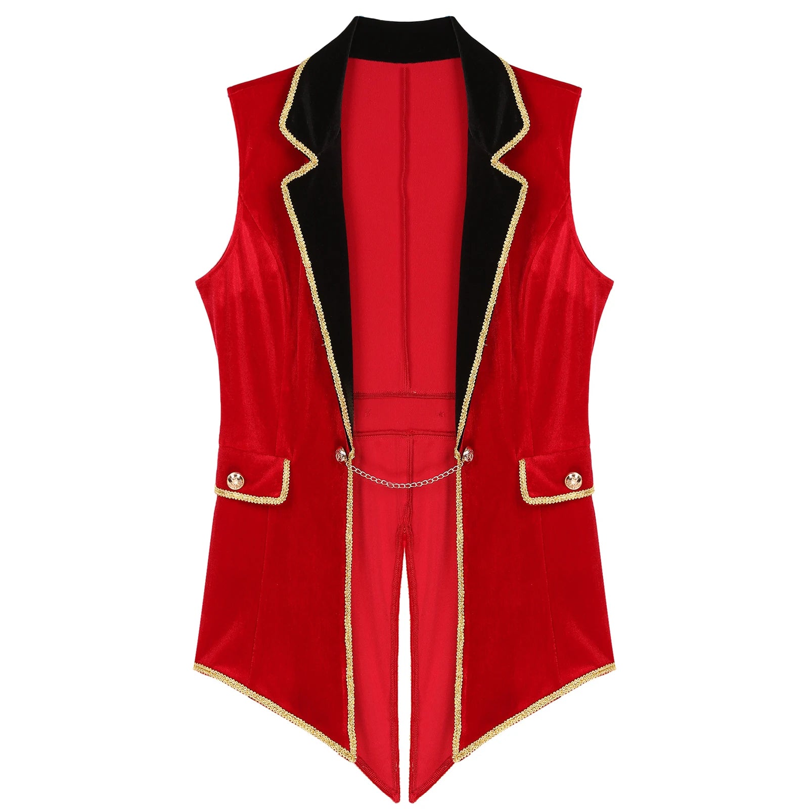 Men's Circus Ringmaster Tailcoat Sleeveless Vest Jacket Lion Tamer Costume - alternate view 6