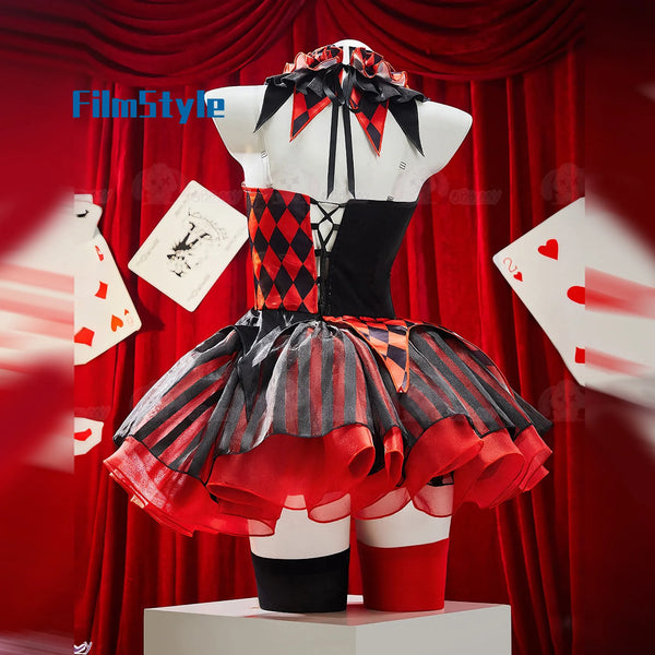 Original Weird Circus Red & Black Gothic Clown Lolita Halloween Dress