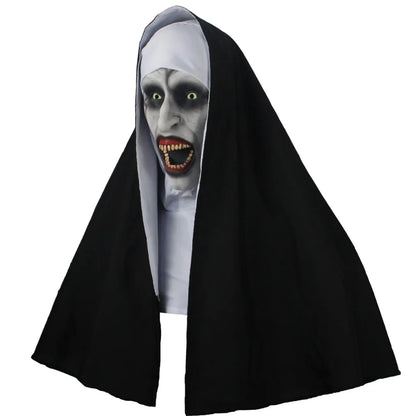 Horror the Nun Mask Costume Scary Bloody Demon Ghost Face Latex Masks with Headscarf - View 3