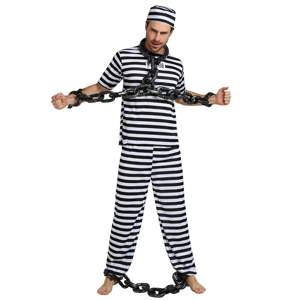 SYDanne Adult Prisoner Costume – Men's & Women's Striped Jail Outfits