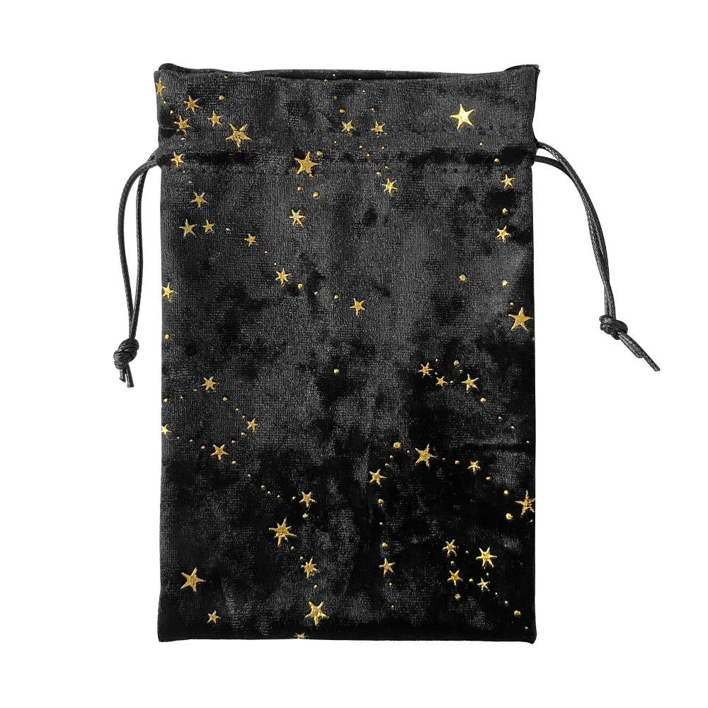 Star Print Velvet Tarot & Oracle Card Pouch