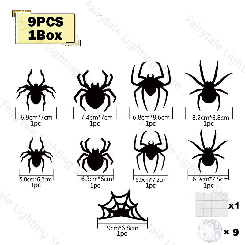 3D Bat & Spider LED Halloween Wall Night Light