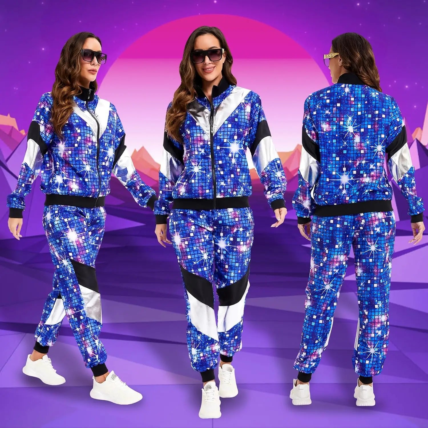 Women's Men's Costume 80s 90s Suit Party Accessories Disco Jacket Trousers Outfit Women's Men's Costume - product image 5