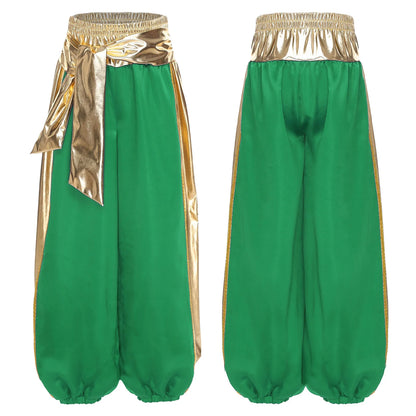 Kids' Arab Prince Satin Dhoti Pants Elastic Waistband Loose Baggy Trousers Costume - alternate view 14