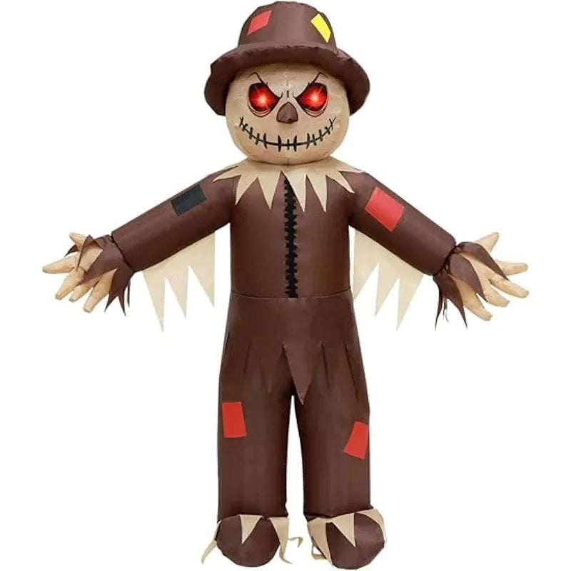 Haunted House Scarecrow Inflatable Costume Glowing Eyes Costume Horror Costume Full