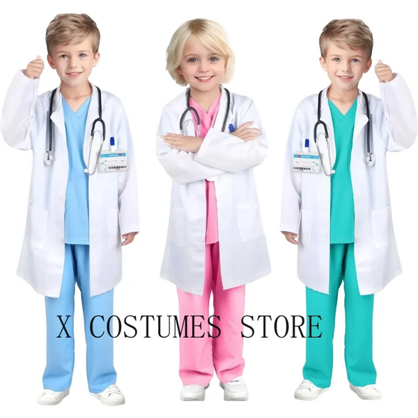 Kid's Doctor Costume Nurse Costume Nurse Suit Doctor's V Neck Surgical Suit Boys
