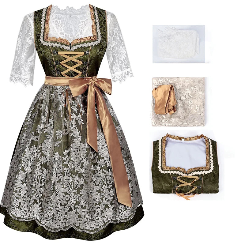 Kids' German Oktoberfest Maid Dress Bavarian Traditional Embroidery Costume - alternate view 8