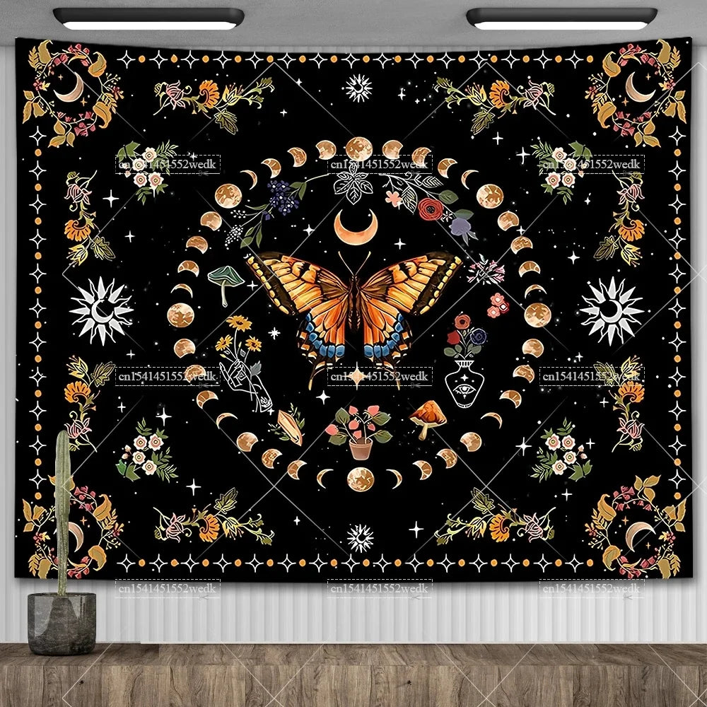 Moon Phase Psychedelic Celestial Tapestry