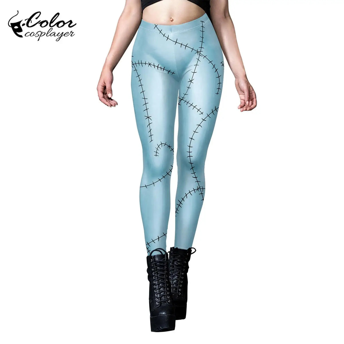 Color Cosplayer Sally Dress Suit Halloween Cosplay Costume Spandex - view 6