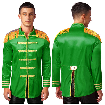 Men's Medieval SGT Sergeant Pepper Tassel Jackets Coat Hippy Costume - alternate view 11