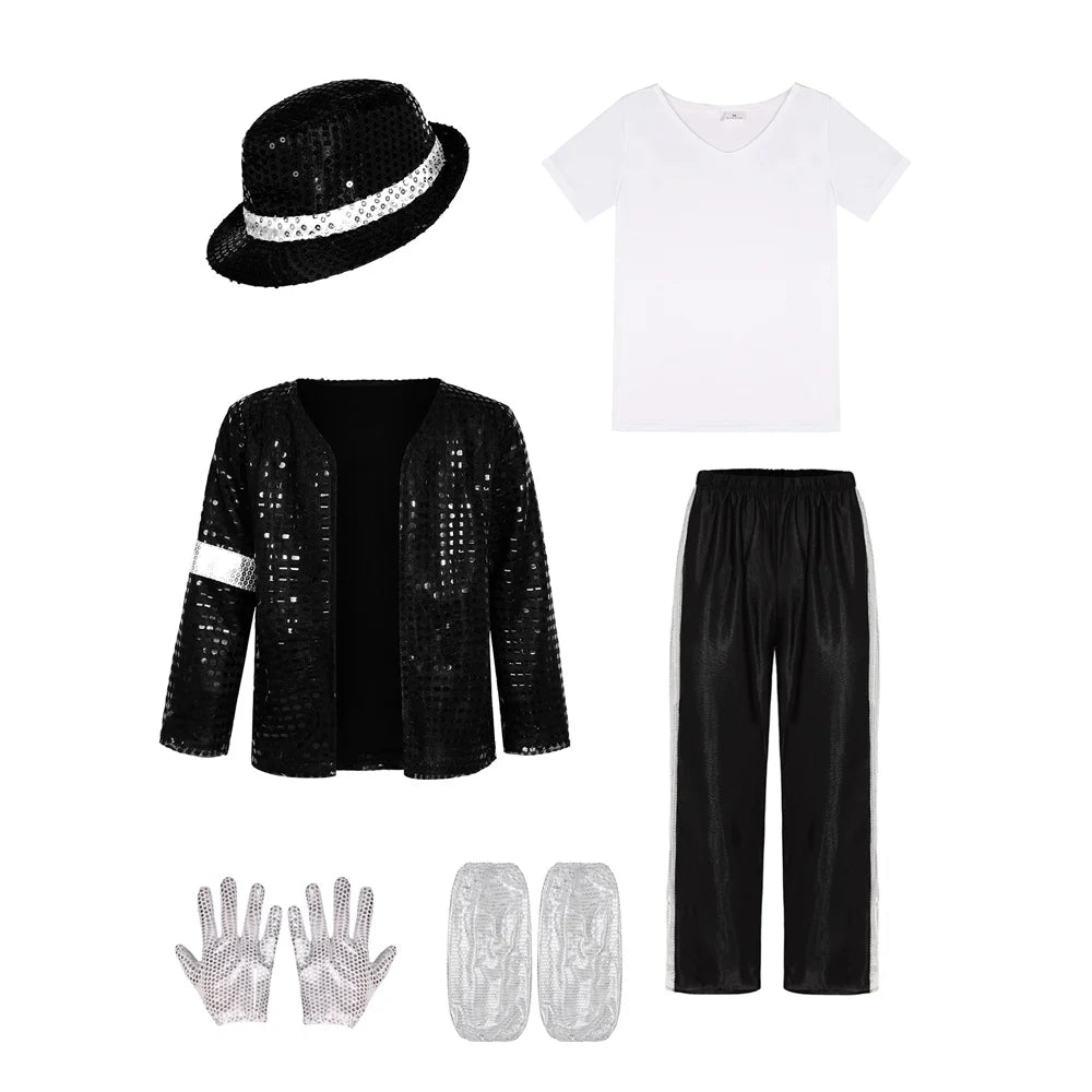 Kids' Michael Jackson Birthday Dance Pop Star Boys Girls Outfits Costume - alternate view 6