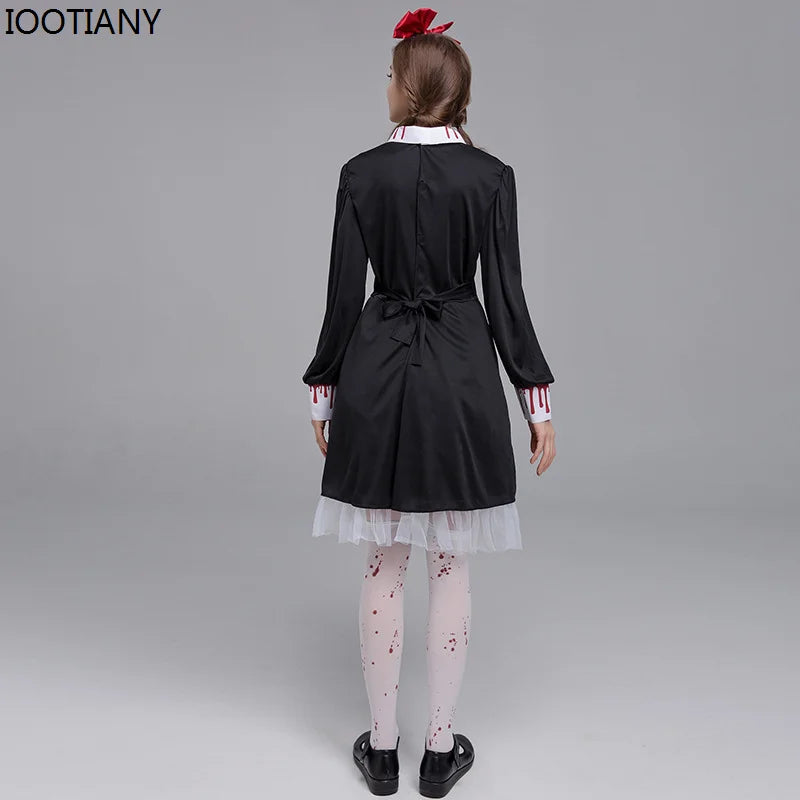 Horror Bloody Voodoo Doll Dress Halloween Costume Adult Girl Demon Vampire Performance - View 2
