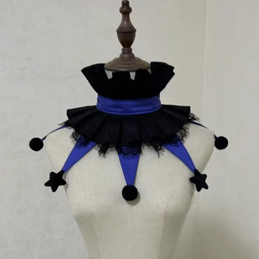 Original Designed Colorful Clown Collar Halloween Performance Characteristic Collar Fairy - WHITE / one size-15.7 in (40 cm)
