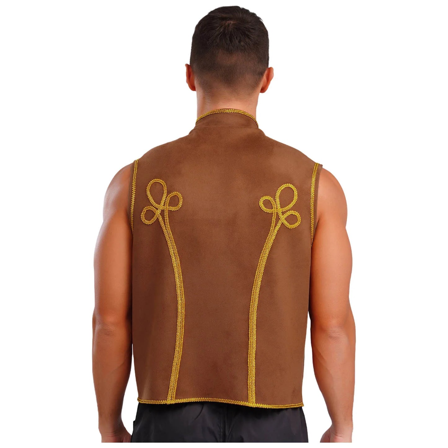 Men's Halloween Medieval Renaissance Costume Punk Costume Stand Collar Gold Trimming Gold - Blue / XXL