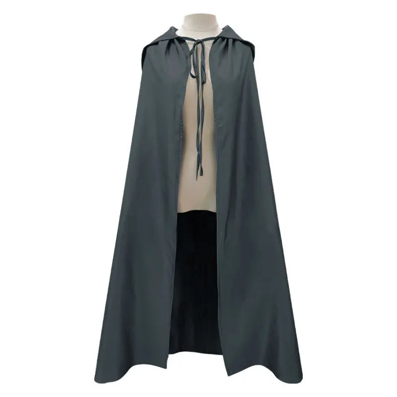 Adult Wizard Robe Men Sorcerer Costume Grey Cloak with Wizard Hat Cape the Hobbit Gandalf - gray / M