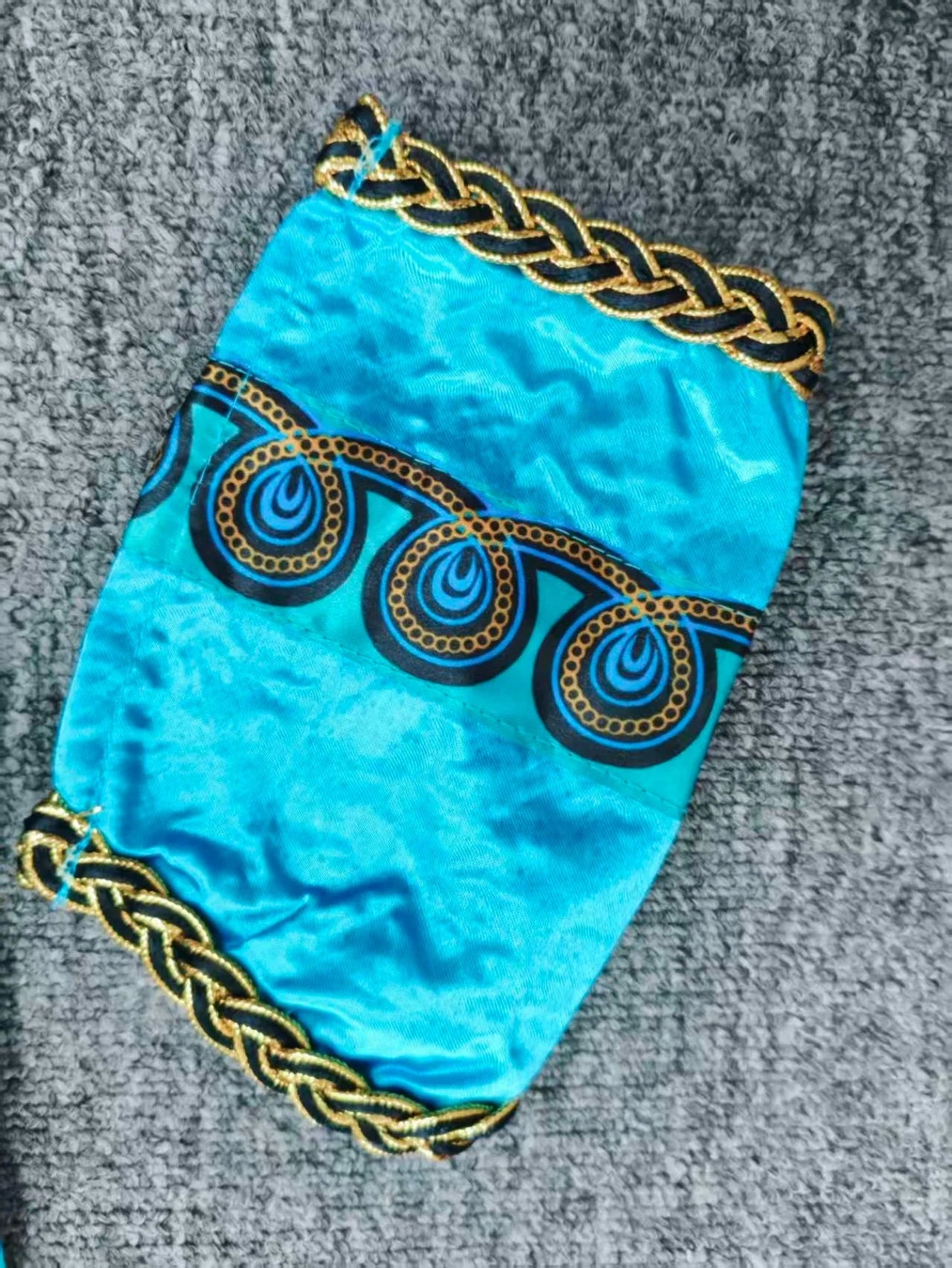 Kids Light Blue Egyptian Pharaoh Costume Set Satin Vest Pants Turban & Wrist Cuffs