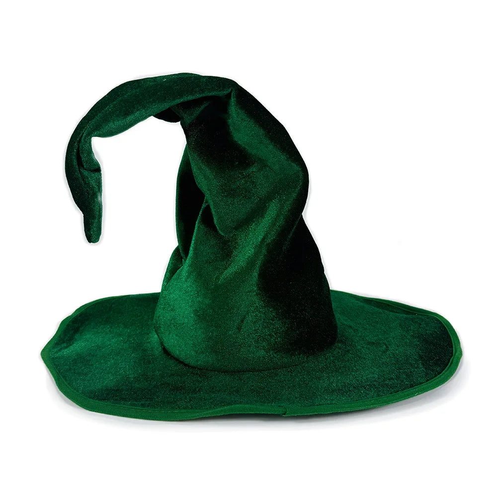 Halloween Witch Hat Velvet Comfortable Witch Hat Black Purple Green Hat for Cosplay Holiday Party Halloween - product image 6