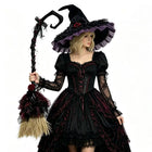 purple hat and broom