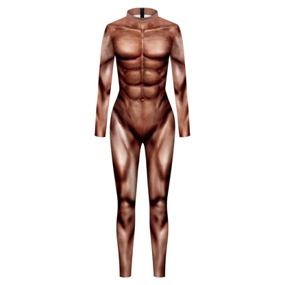 Halloween Costume for Men and Women Anime Movie Imitation Muscle Abs Digital Printing - WOMEN / XL