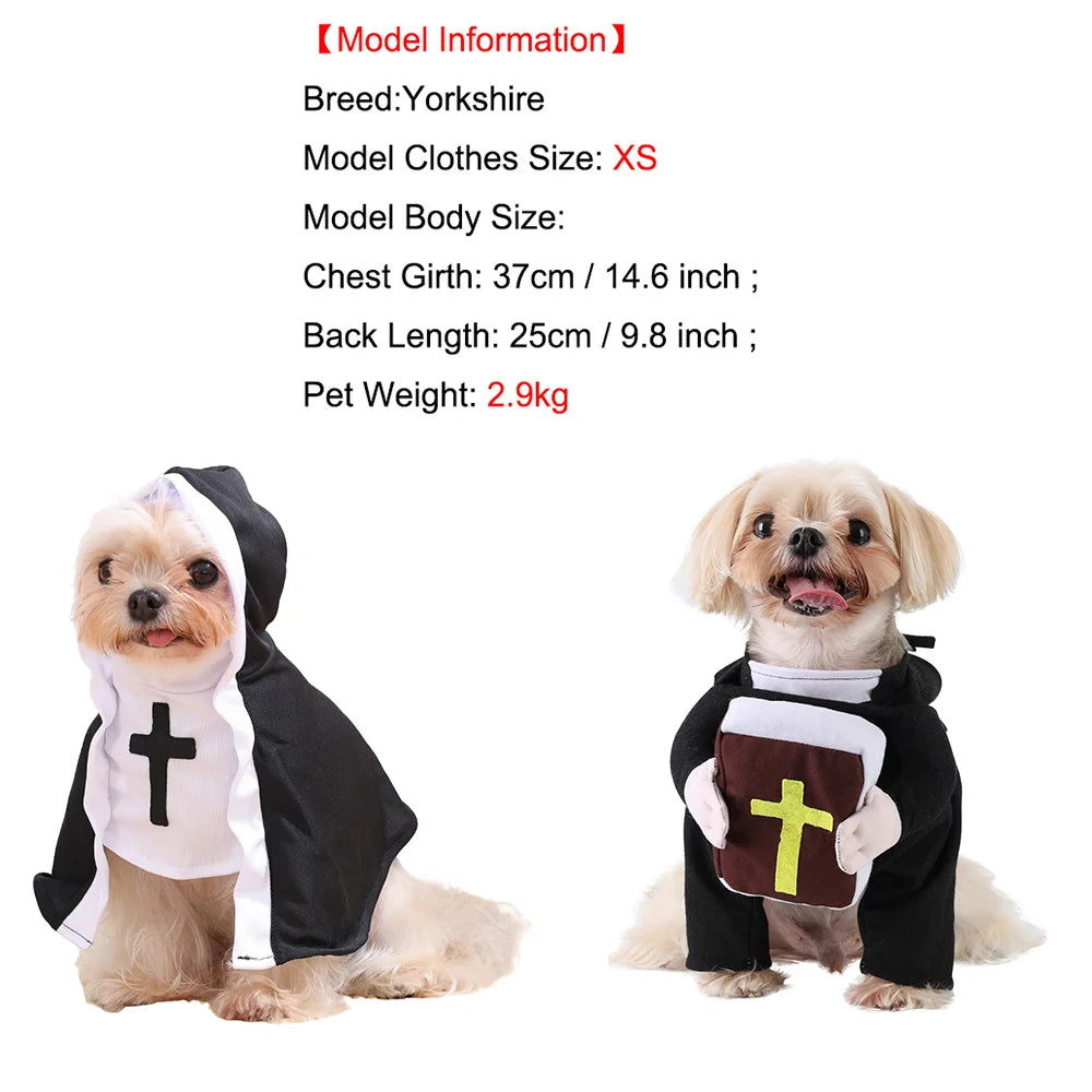 Pet Nun Funny Small Large Dogs Cats Dog Priest Costume - alternate view 5
