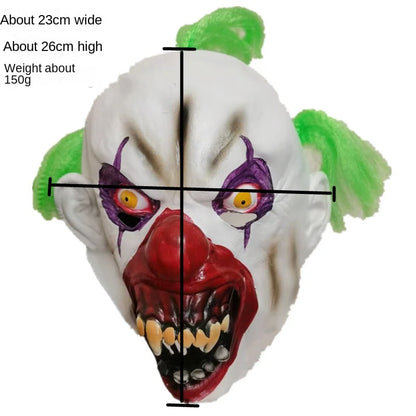 Zawaland Halloween Scary Clown Mask Green Hair Sharp Teeth Horror Costume Prop Costume - View 6