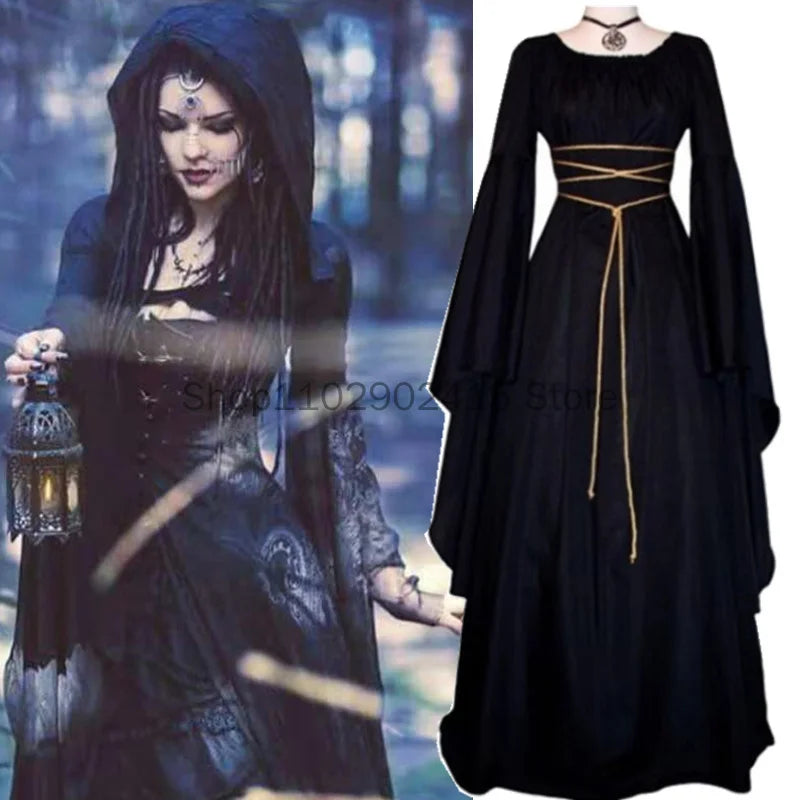 Medieval Witch Dress for Women Cosplay Vampire Bride Halloween Carnival New Clothing Middle Ages Costumes - product image 1