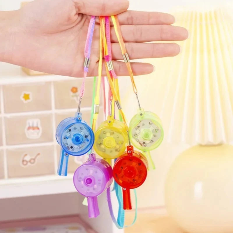 10-80PCS LED Glow Whistle with Lanyard Glow in The Dark Party Favors Fun Glowing Toy Whistles for Kids Adults Party Decoration