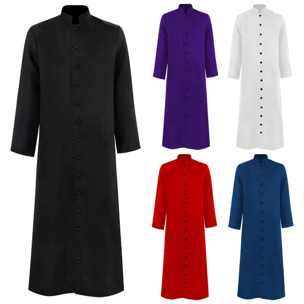 Legend Clergy Robe Cassock with Cincture Medieval Clergyman Vestments Costume