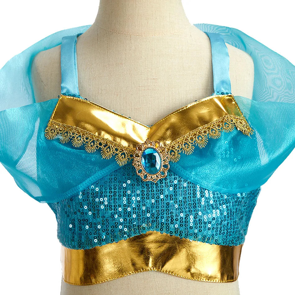 Jasmine-Inspired Princess Costume for Girls | Arabian Dress-Up Set