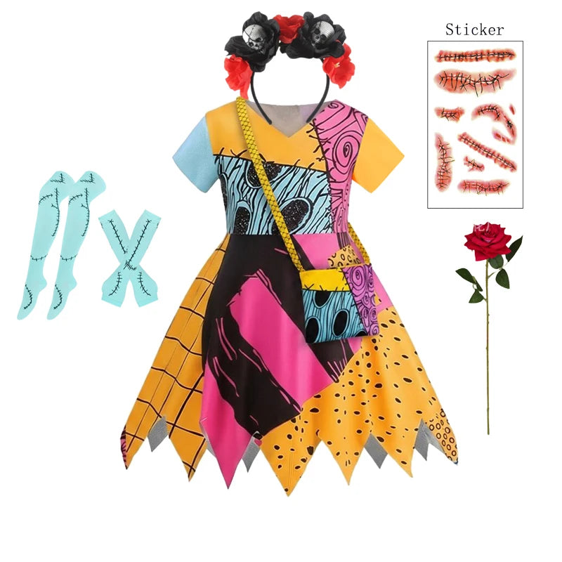 Kids' Horror the Nightmare Before Xmas Toddler Classic Sally Halloween Costume - C / 7-8T(140)