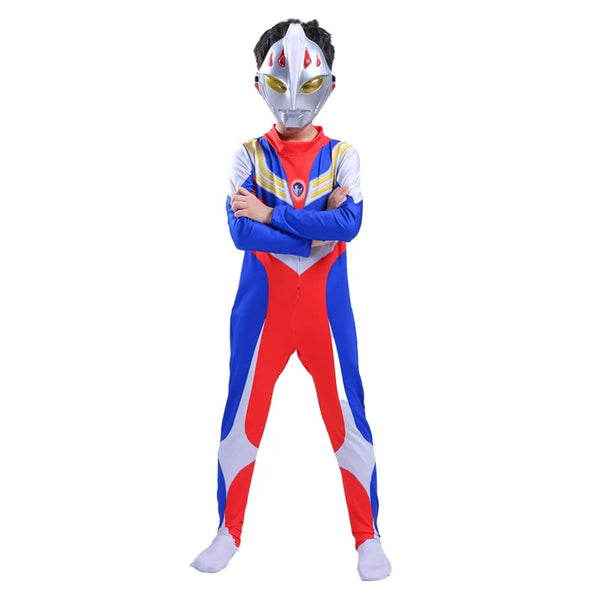 Kids Superhero Costume Tiga Hero Jumpsuit for Halloween Costume Dress Up - Ultra 2 / 39.4 in (100 cm)