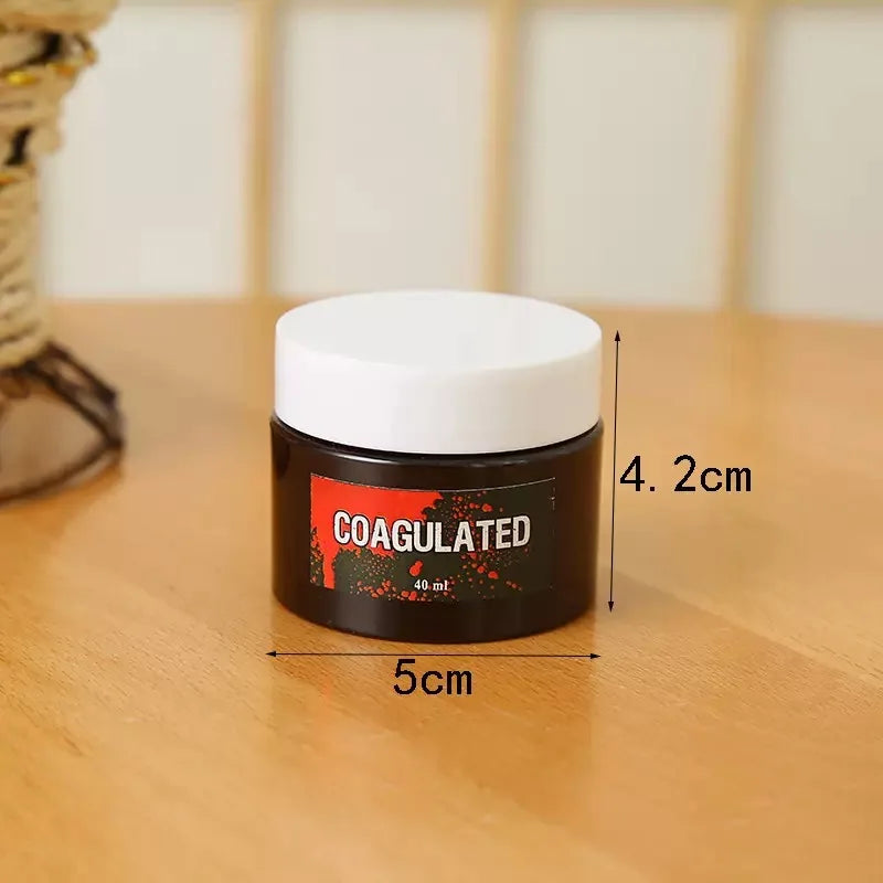 1pc Halloween Fake Blood Makeup Kit, Bright Red Coagulated Fake Blood Paste with Sponge, Realistic Artificial - product image 8
