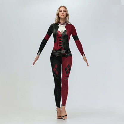 Halloween Adult Women's Digital Printing Suit Skeleton Sexy Slim Fit Long Sleeve - Discount Halloween City