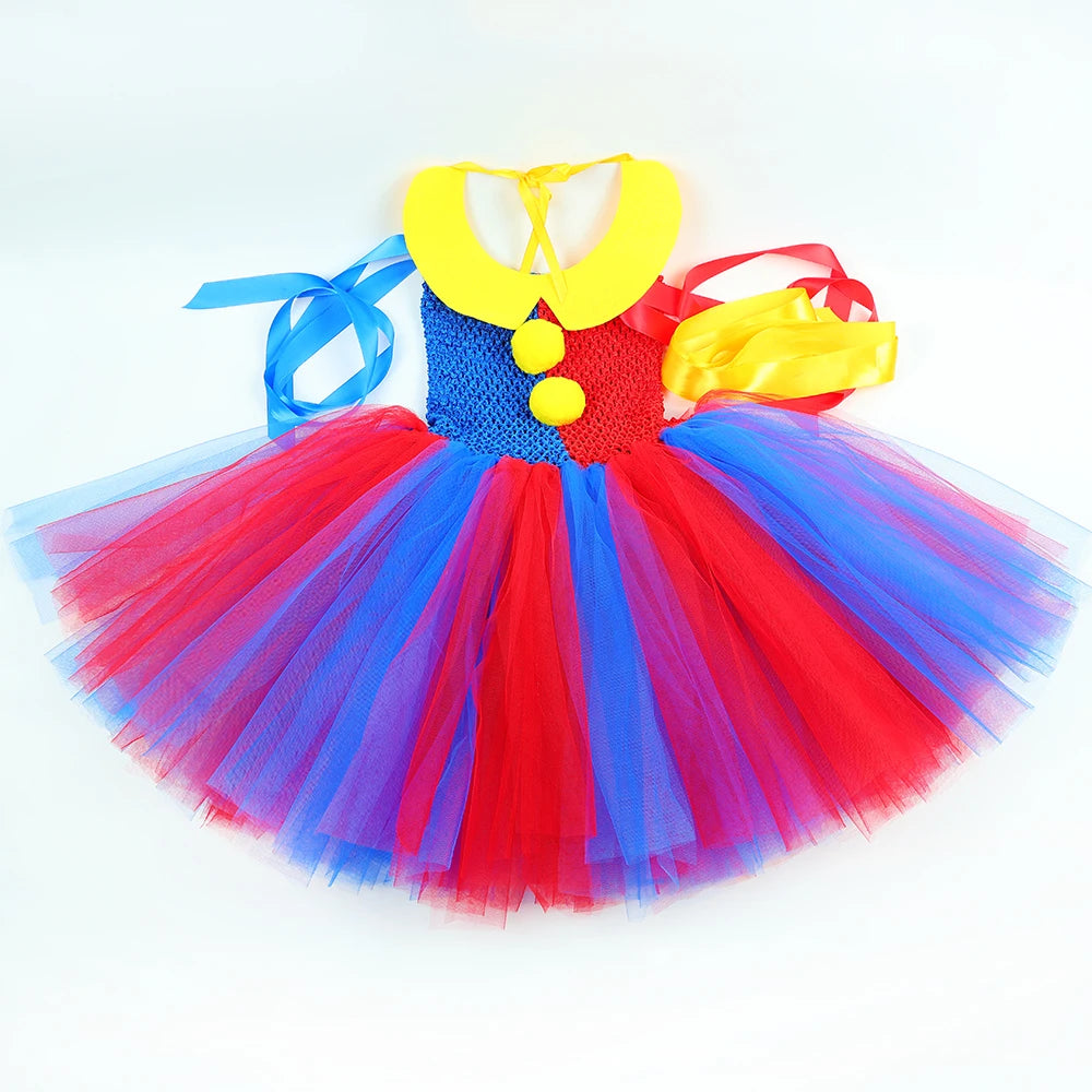 Amazing Digital Circus Pomni Costume Kids Tutu Dress Clothes Red Blue Halloween Clown Costumes Girl Fancy - product image 6