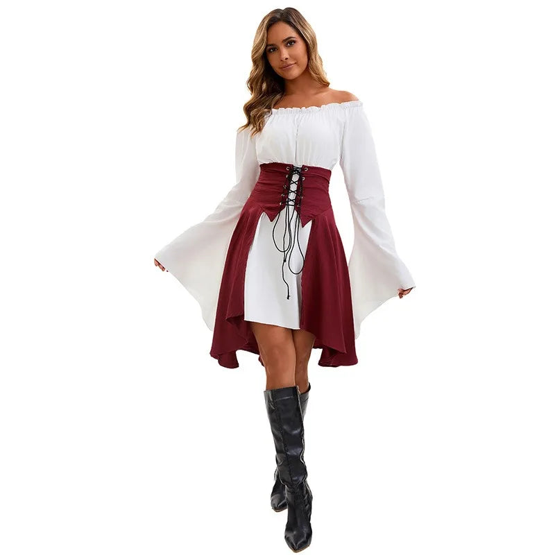 Women's Victorian Gothic Steampunk Pirate Halloween Costume Set
