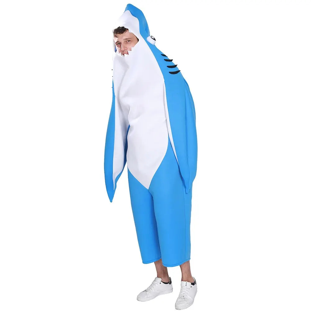 Adult Funny Shark Costume Halloween Animals Cosplay Outfits Carnival Easter Purim Fancy Dress