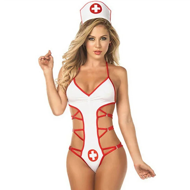 Women's Adult Nurse & Maid Roleplay Lingerie – Costume and Stocking Options