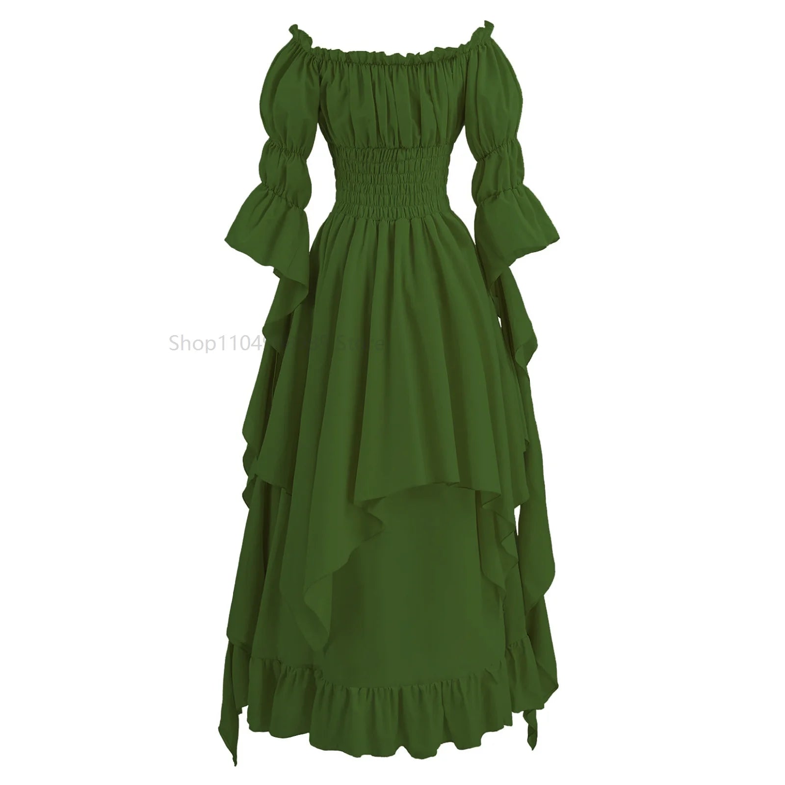 Women's Gothic Witch Dress Medieval Renaissance Costume Victorian Shoulder Off Sexy Dress for Halloween Party - product image 10