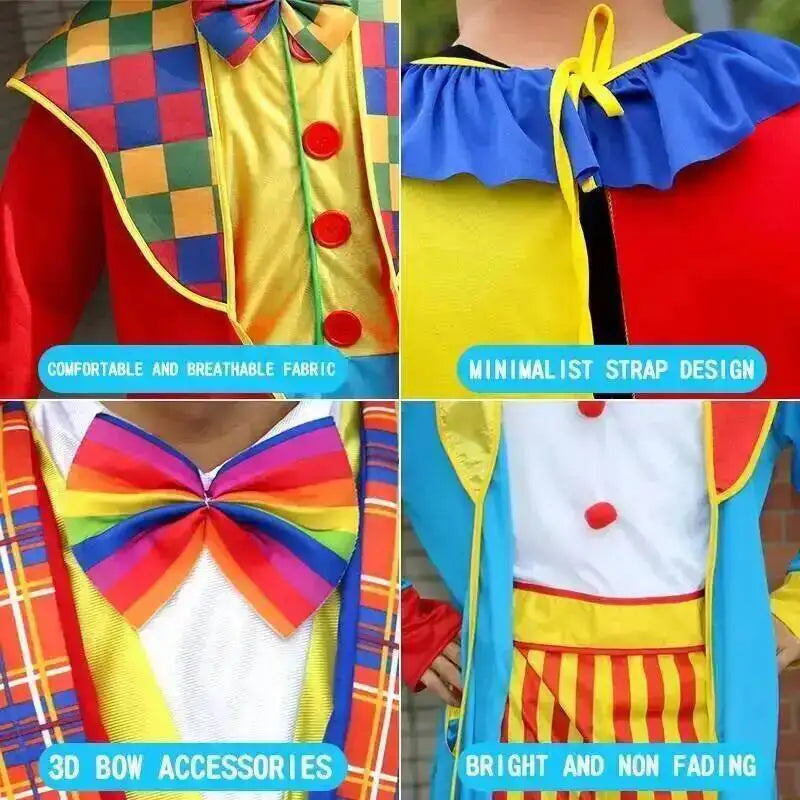 Adults Clown Costumes Joker Bodysuit for Men Magician Performance Fancy Halloween Outfits - Zc-005 / 4xl height165-175cm